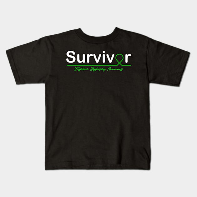 Myotonic Dystrophy Awareness Survivor Heartbeat Kids T-Shirt by KHANH HUYEN